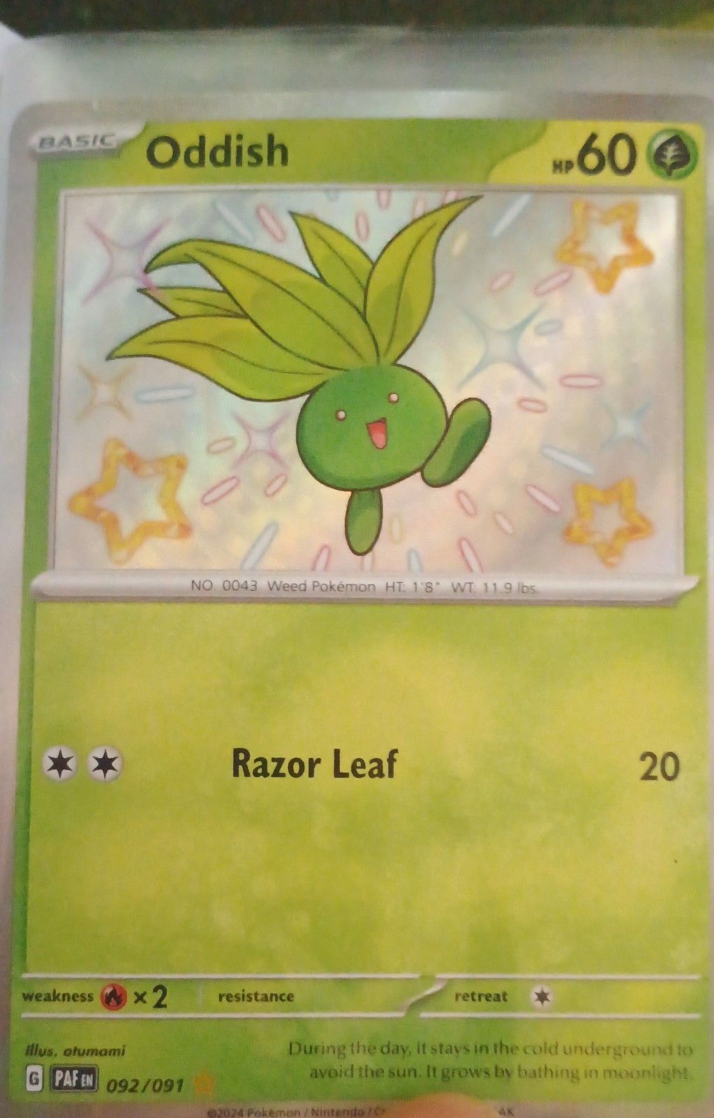 Oddish 092/091 SV: Paldean Fates Holo