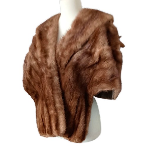 Nerz Stola Schal Halstuch Shrug Honig Rot Braun Vintage MCM Louis Laurie Philly MÄNGEL - Bild 8 von 24
