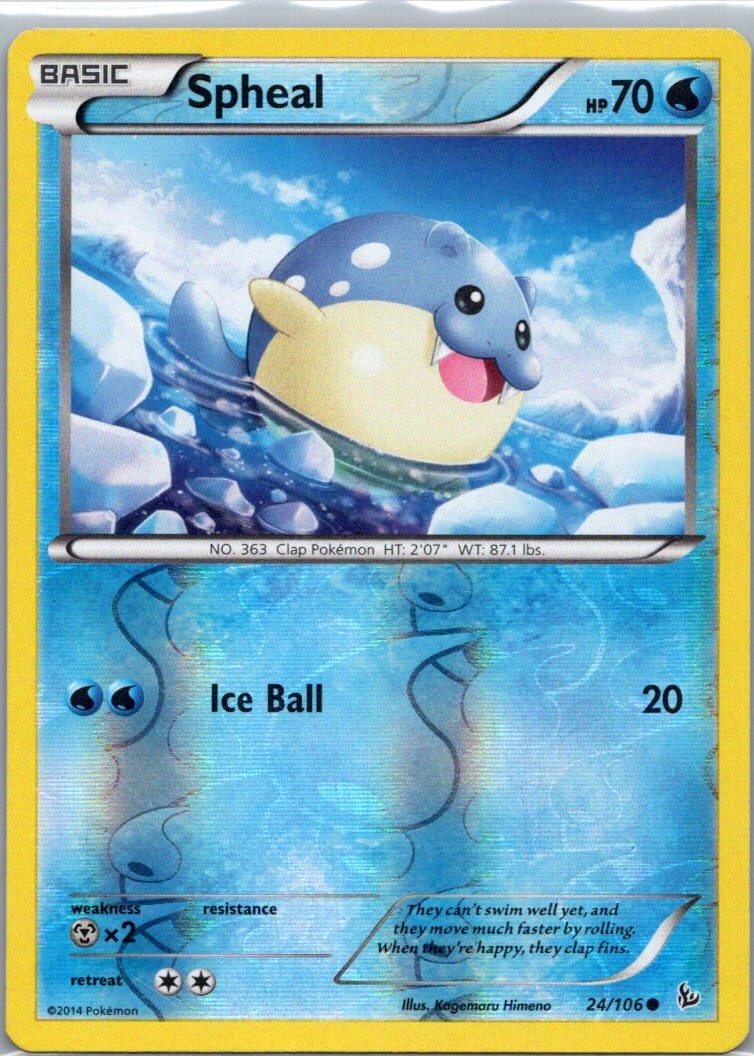 Pokemon TCG Spheal 24/106 Flashfire Rev Holo LP