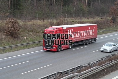 LKW Foto Scania S-series Planensattelzug Deutschland rot Wasserprinz Fuch #h5ji