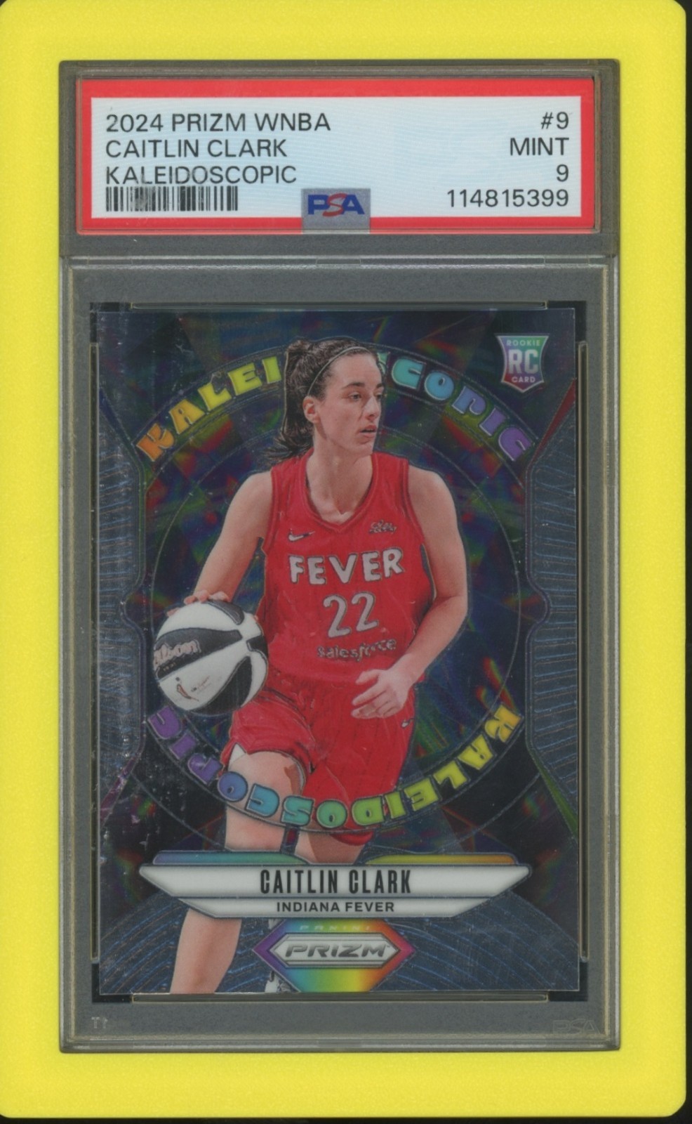 2024 Prizm WNBA Caitlin Clark Kaleidoscopic #9 PSA 9 MINT Fever Rookie RC