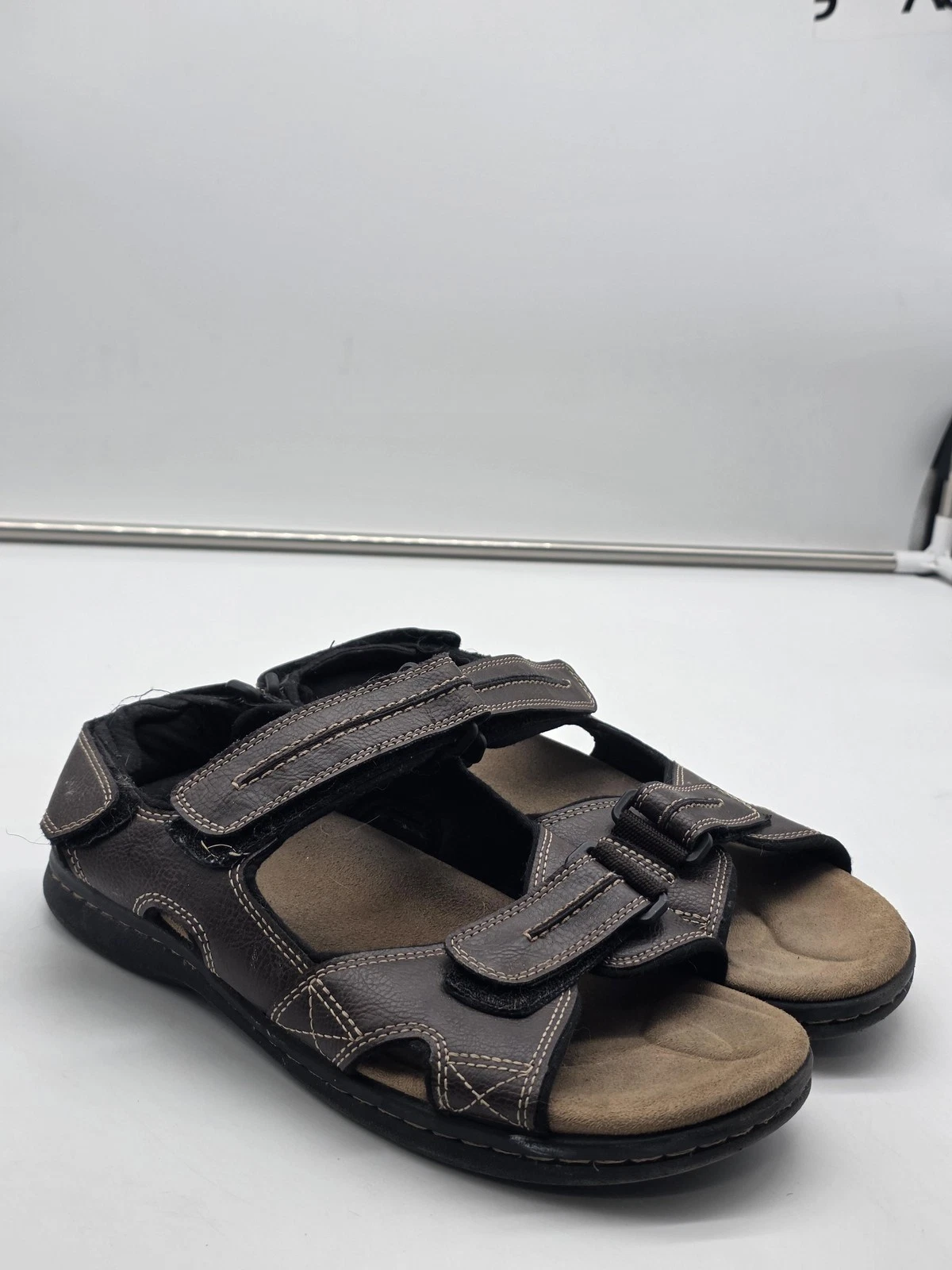 George Sandals Mens Size 8 Brown Hook Loop Adjustable Strap Comfort Casual Shoes