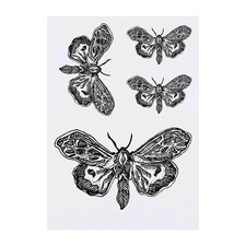 4 x 'Moth' Temporary Tattoos / Transfers TO00004000 
