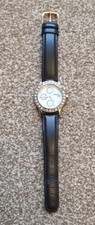 Morgan De Toi Ladies Round Watch With Black Calfskin Strap Working 