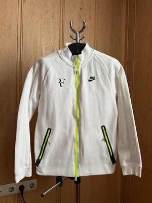 RF ROGER FEDERER PREMIER TECH FLEECE WHITE GREEN TENNIS JACKET