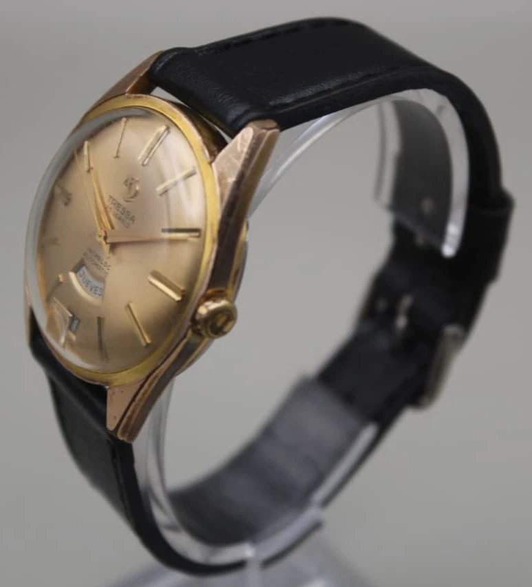 TRESSA Felsa 4008 Día Fecha 25 Joyas Automático 34mm Chapado en Oro - Reloj Hombre Foto 4 de 4