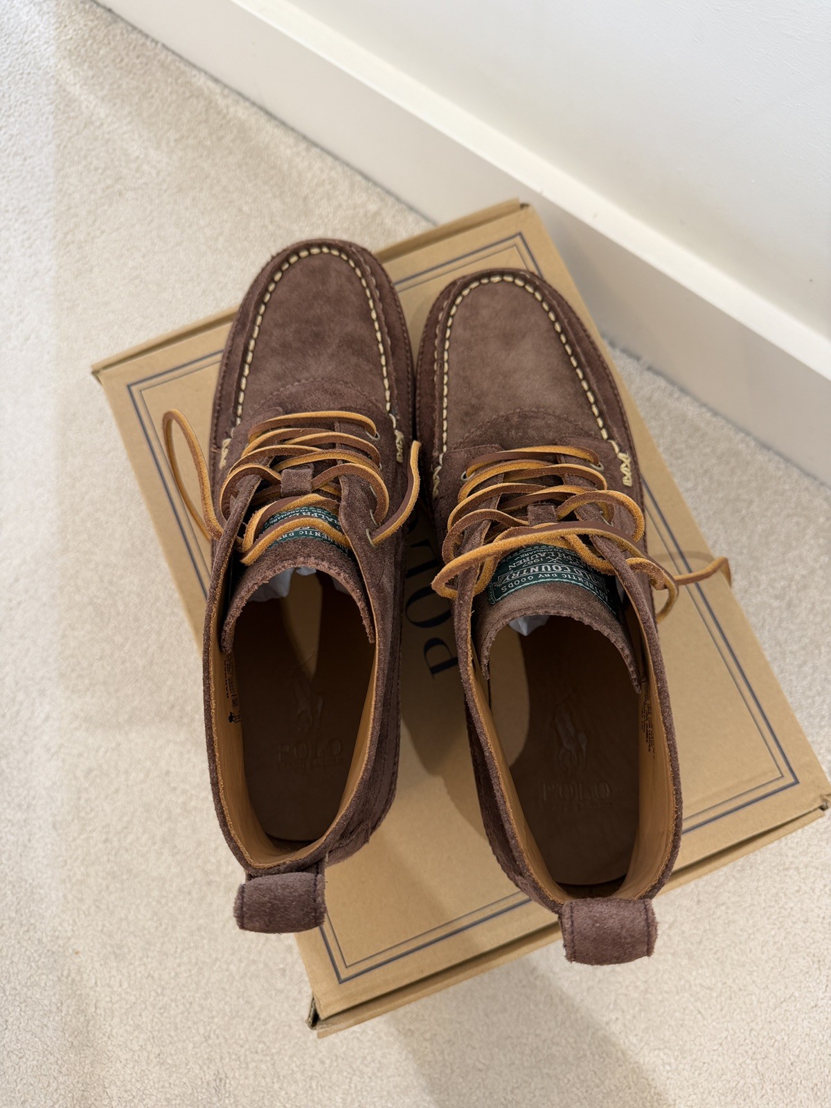 Ralph Lauren Men’s Ranger Boots – Dark Brown Leather (UK 11) New in Box RRP £249 image 3