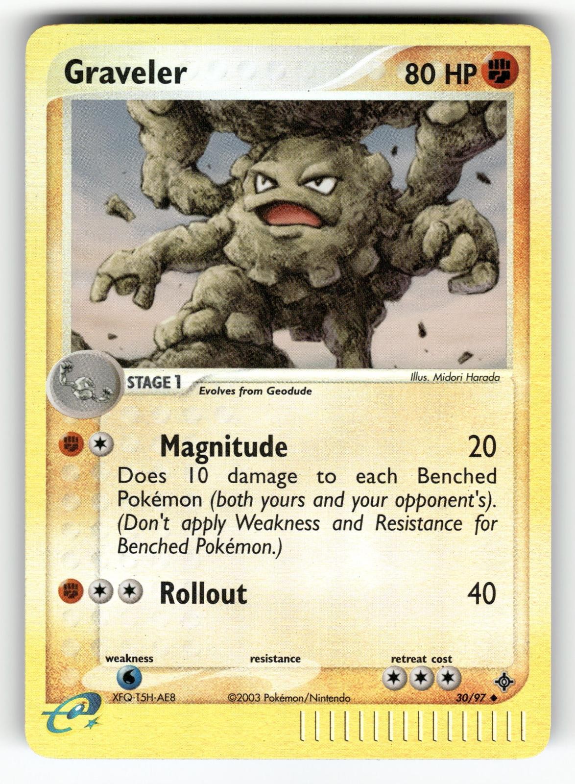 Graveler 30/97 Uncommon Dragon Pokemon Reverse Holo Near Mint