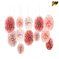 Seidenpapier Pompons Hochzeitsdekoration 12 StüCk RoséGold