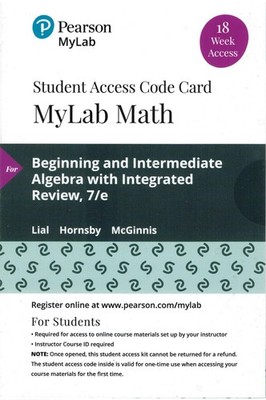MYLAB MATH ACCESS CODE FOR BEGINNING & INTERMEDIATE ALGEBRA w/ Integrated Review