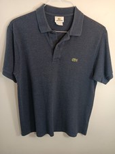 Lacoste Polo Shirt men's Short Sleeve Blue Size 5 Usa-L 
