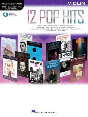 12 Pop Hits for Violin Solo Sheet Music Instrumental Play-Along Song Book Audio
