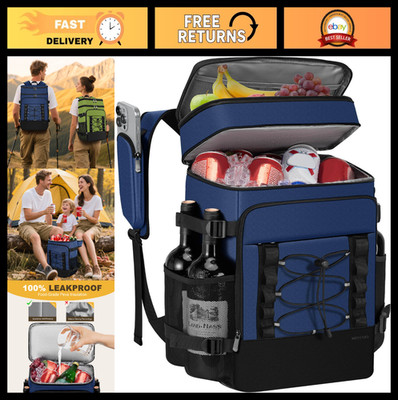 Insulated Cooler Backpack - Holds 40 Cans, Perfect for Hiking, Camping, Beach