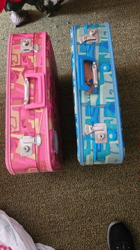 Vintage 1960's Groovy Luggage Set 2 Suitcases Luggage