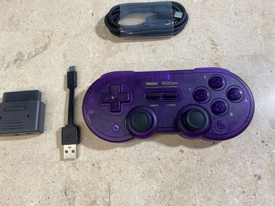 8BitDo SN30 Pro Bluetooth Gamepad and Wireless Adapter Set - Purple Transparent