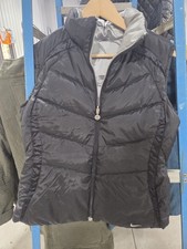 Chaleco acolchado reversible de plumón de ganso Nike plateado y negro, mediano para mujer Y2K