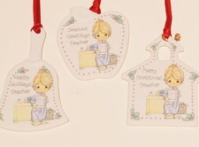 Lot Of 3 Vintage Enesco 4" Precious Moments  TO MY TEACHER  Figurine Ornaments