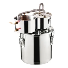 Moonshine Still Water Alcohol Distiller 5Gal w/Thumper Keg & 8W Water Pump