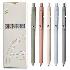 Gel Pens, 5 Pcs 0.5mm Black Ink Pens Fine Point Smooth Writing Pens, High-End...