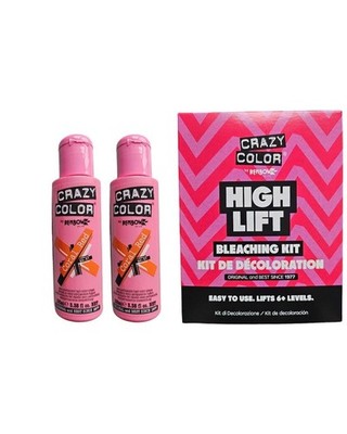 Crazy Color Semi-Permanent Conditioning Haarfarbe - 2x Korallenrot & Bleaching Kit.