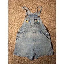 Disney Mickey Unlimited Denim Short Overalls Women's Size L