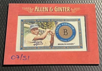 2021 Jackie Robinson 7/51 Topps Allen & Ginter Murad Cloth Mini SSP