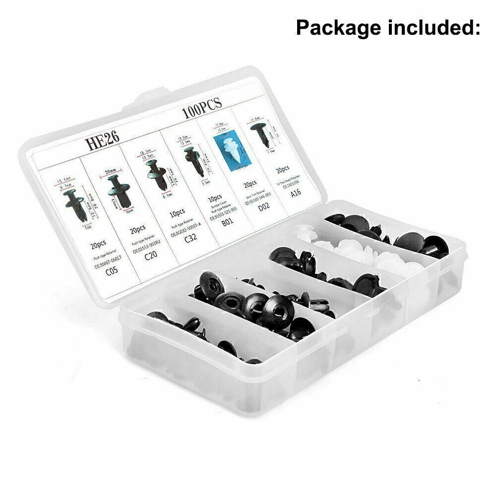 For Dodge Car 100X Box Set Bumper Fender Liner Push Type Retainer-Clips Fastener