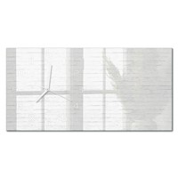 Glasuhr Design-Glas-Wanduhr Im Querformat Backsteinwand WeißE Zeiger 60X30 Cm