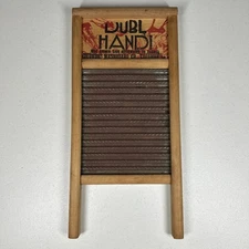 VTG Washing Board 18"x8.5" Dubl Handi Columbus Washboard Co Wooden