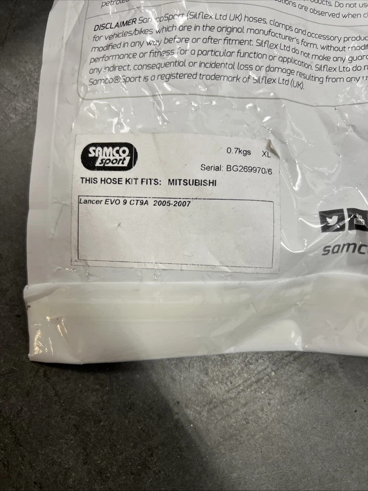 Mangueras de refrigerante Samco Sport para Mitsubishi Lancer EVO 9 CT9A TCS299C-NEGRO Foto 4 de 4