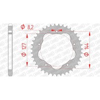 Afam Kettenrad Stahl #525 PCD 43 (FüR: Ducati Multistrada S DS 1000 A1 05-06 )