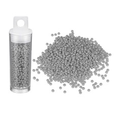 1000 Pcs Glass Seed Beads, 2mm Mini Glass Seed Spacer Bead, Grey