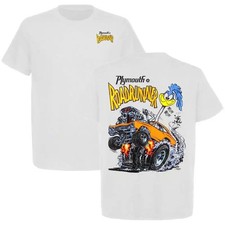 Plymouth Roadrunner T-shirt Featuring Classic Cartoon Burnout Muscle Car Design