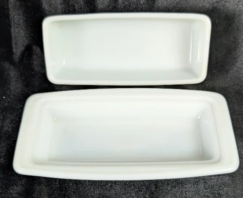 Vintage Pyrex 72-B Milk Glass Butter Dish w Lid Rectangular USA White