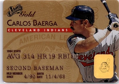 1995 Donruss Studio Gold 36 of 50 Carlos Baerga Authorized Signature - Image 1 of 4
