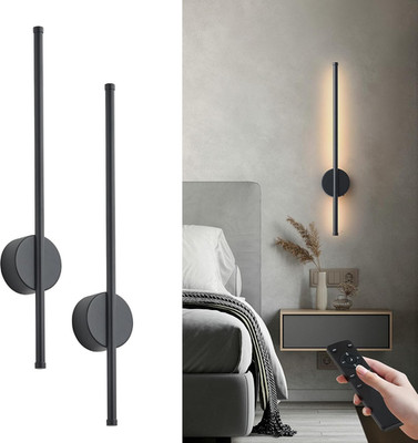 Battery Operated Modern Wall Sconces, Dimmable Wireless Wall Light Set of Two wi