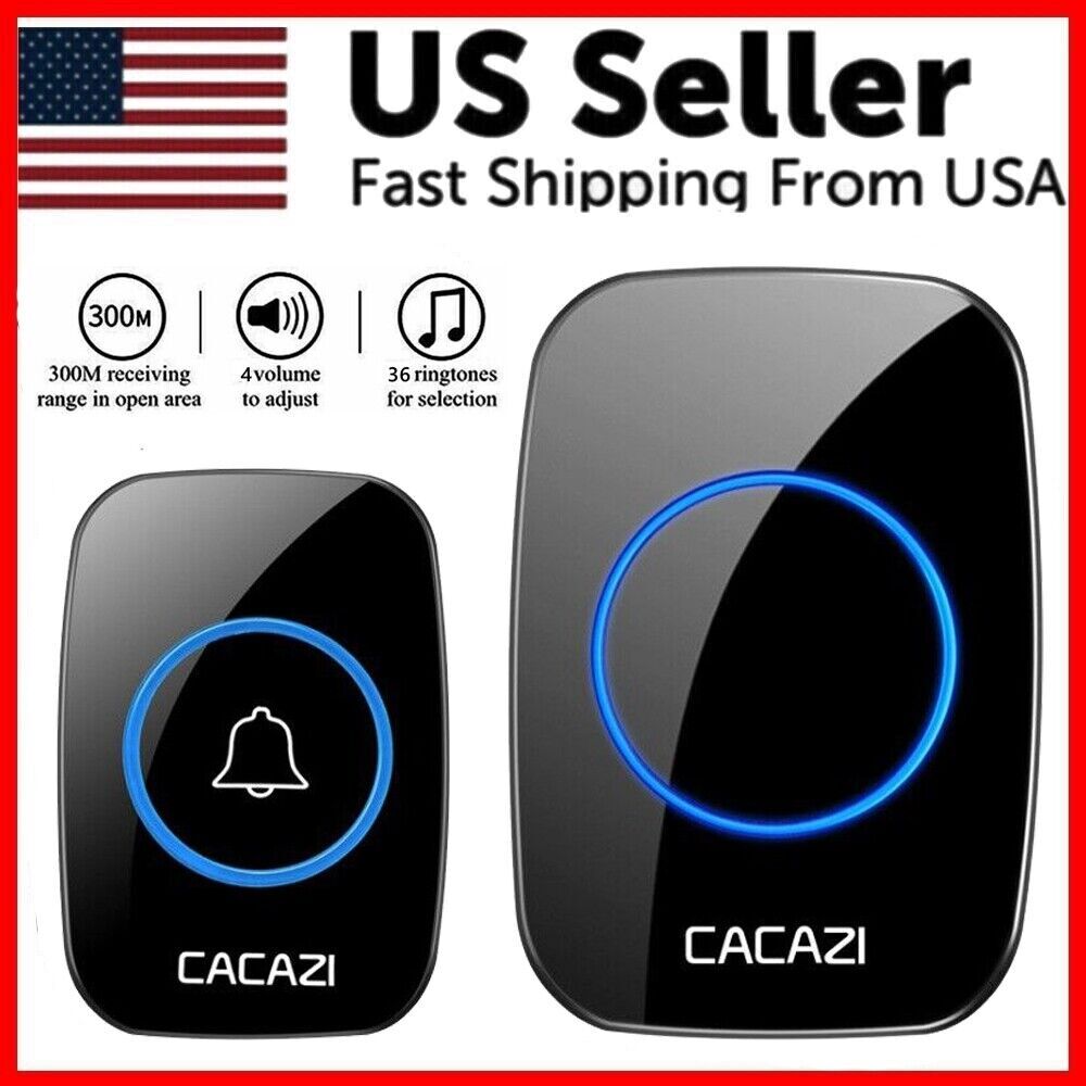 Waterproof wireless doorbell kit with 1000ft range for hotel entrances