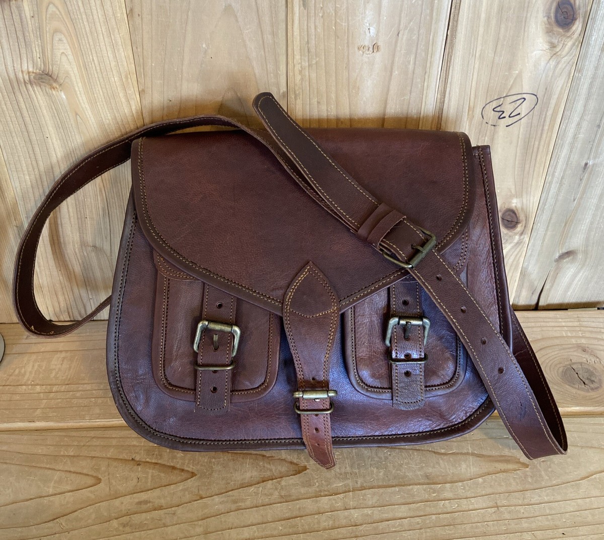 Handmade Heavy Leather Crossbody Bag, Leather Handbag, Saddle Bag YKK Zipper