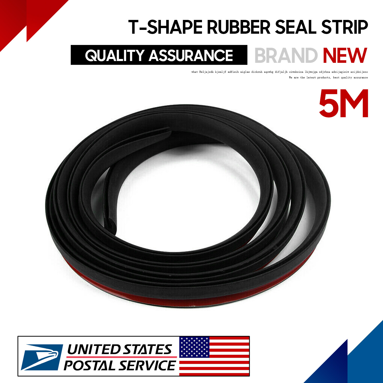 5M T-Shape Rubber Seal Strip for Cadillac XTS CTS ATS Hood & Door Edge Protection