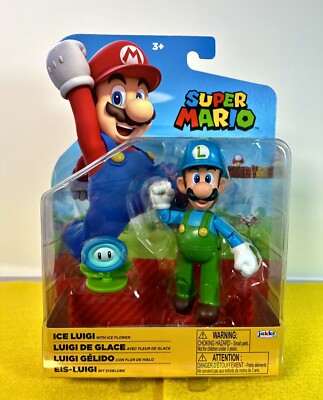 2020 JAKKS Pacific World of Nintendo Action Figure: ICE LUIGI (w