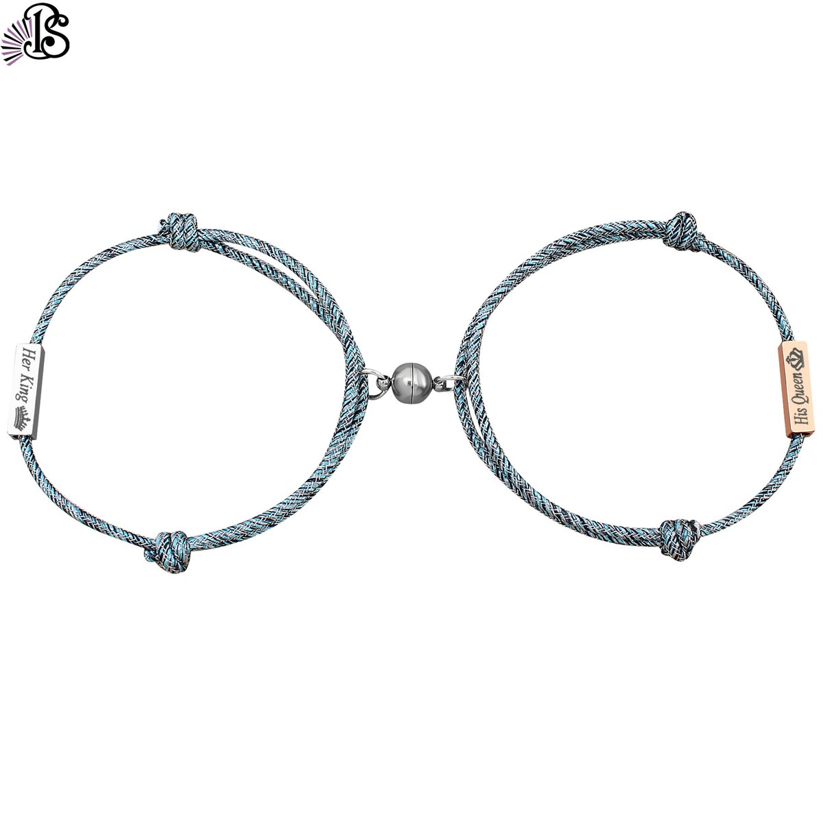 Silver Loving Bracelet Magnet 2pcs Magnetic His And Hers Couple