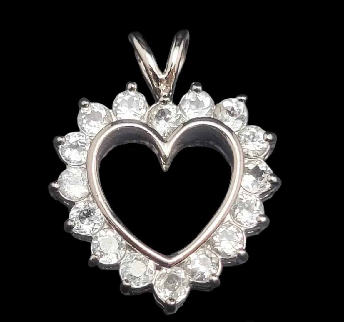 Sterling Silver Double Sided Ruby & White Topaz  … - image 2