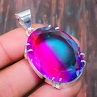 Bi-Color Tourmaline Gemstone  925 Sterling Silver Handmade Gifts Jewelry Pendant