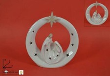Nativita' - Sacra Famiglia Ceramica C/Stella C/Luce18Cm