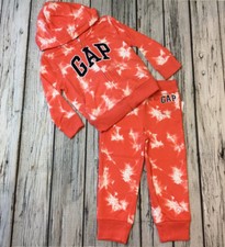 Baby Gap Boys 2 / 2T Orange White Sweatshirt Sweatpants Outfit. NWT