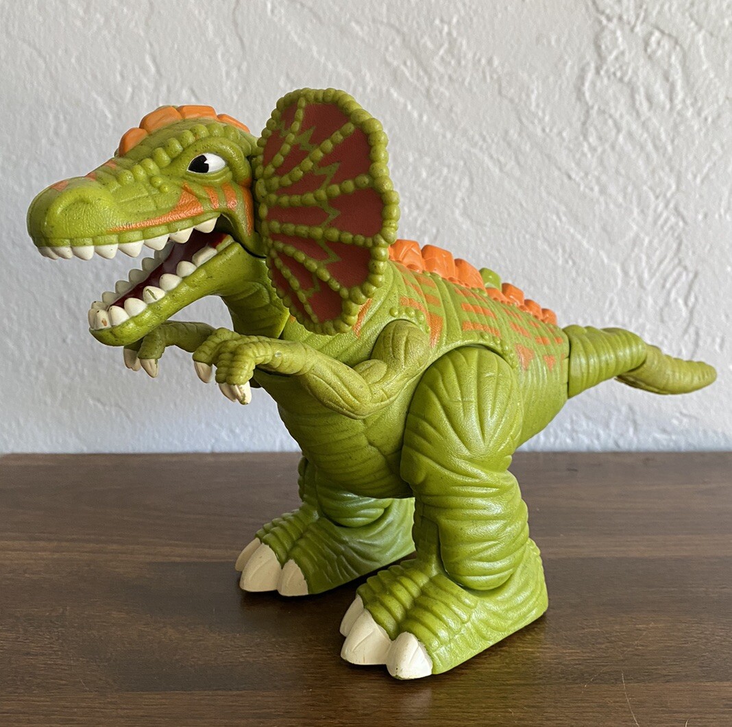 Imaginext Roaring Walking Toy Dilophosaurus Dinosaur Mattel 2006