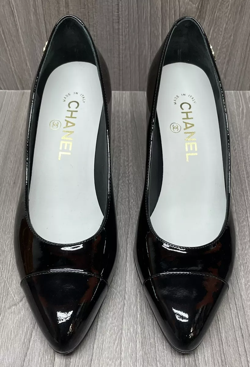 Chanel block heel pumps cheap