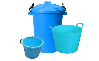 50L Schwerlast Eimer/40L Flexi Wanne/3 Gallonen Bauarbeiter Eimer mit Griff SKYBLUE UK