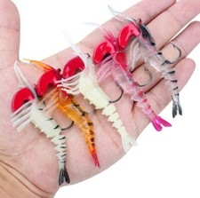 5PCS Fishing Lure Soft Shrimp Glow Jigs Head Baits Fishing Saltwater 0.56oz/13g
