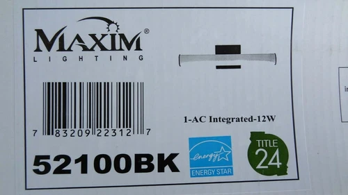 Maxim 52100BK Rail LED 18 inch Black Bath Vanity Wall Light 1-AC Integrated 12W - Picture 7 of 7